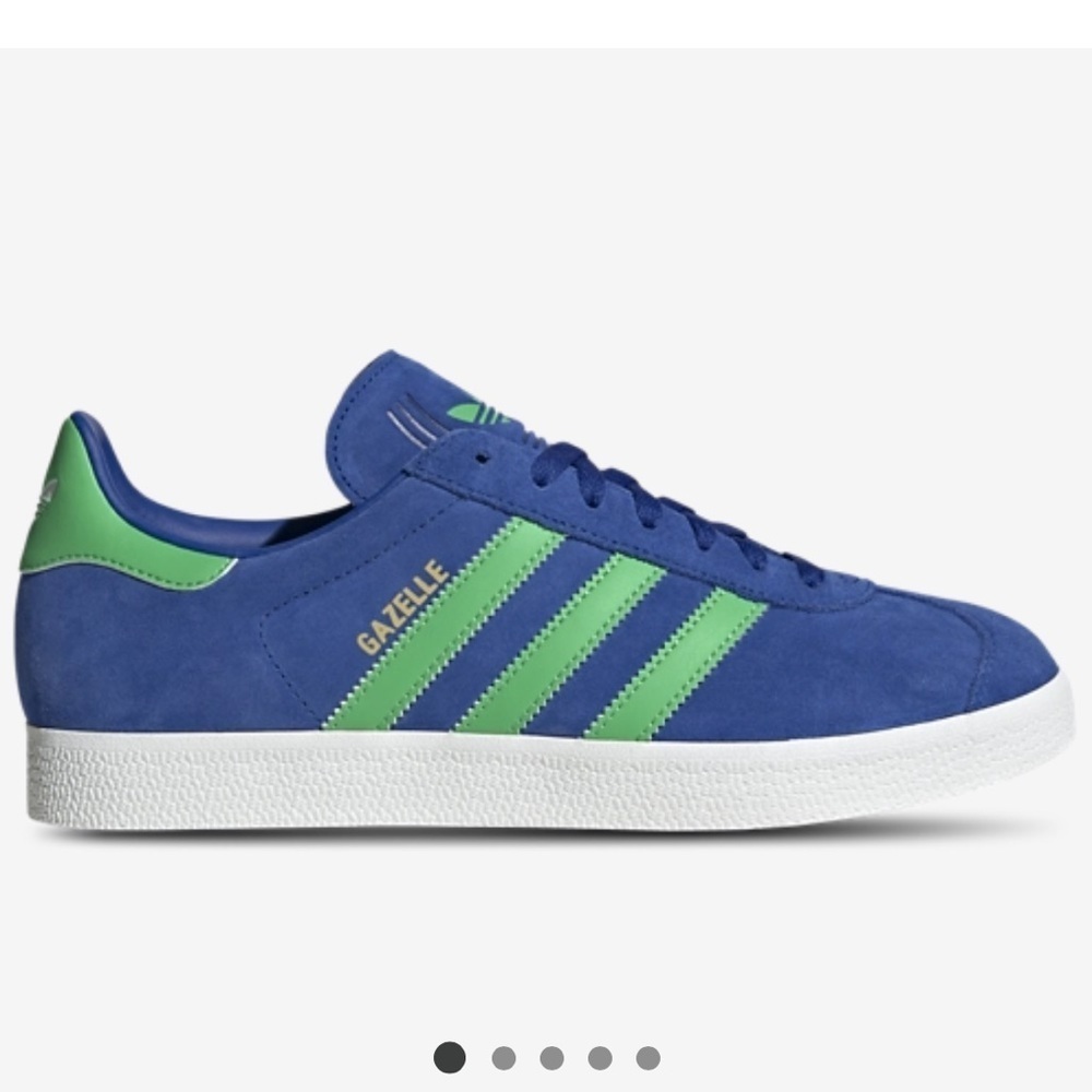 NIB Adidas Originals Gazelle Royal Blue Energy Green Low Top Sneakers Men Sz 10